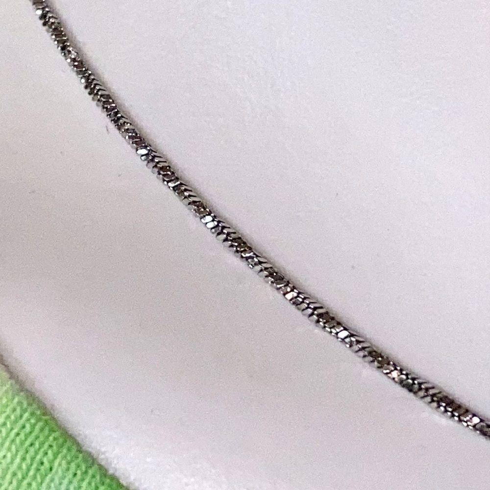 New No Fade Stainless Steel Twisted Square Chain 1.2mm Silver Tone 17 3/4”